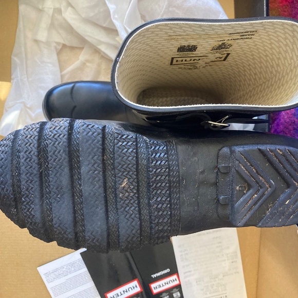 Hunter Womens Black Original Short Buckle Rubber Boot 36/7 - Picture 7 of 8